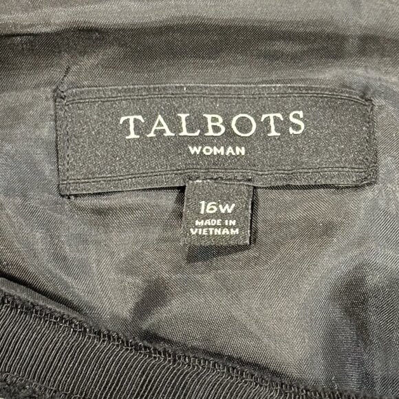 Talbots Tweed Wool Blend Black White Pockets Womens Lined Pencil Skirt Size 16 - Picture 6 of 11